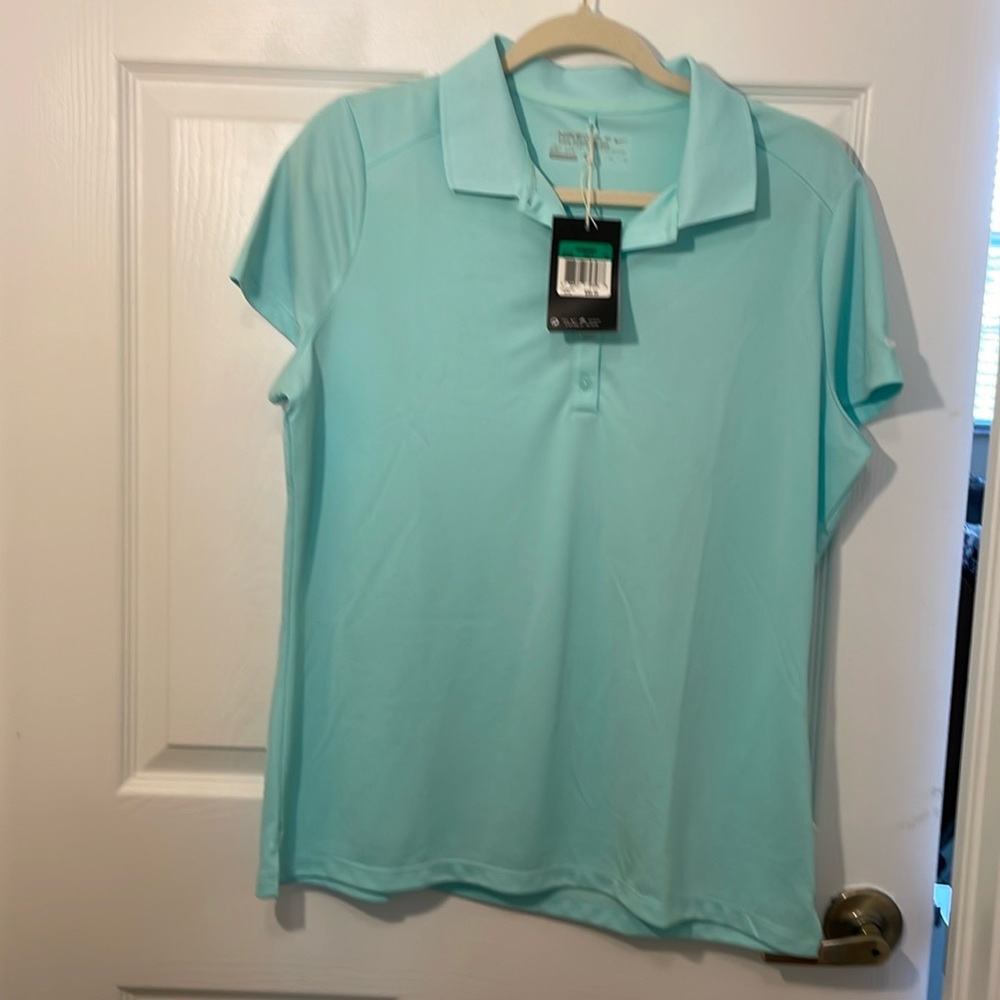 NWT Nike Golf dri-fit polo in mint green Perfect for tennis/pickleball/hiking